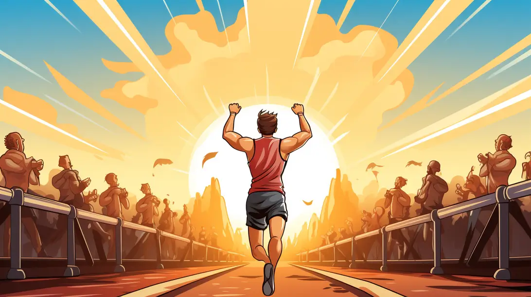 A man running a marathon to achieve his goals
